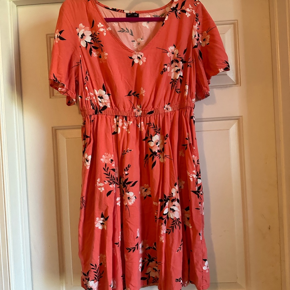 SOLD Torrid Size 00 Floral Coral Dress